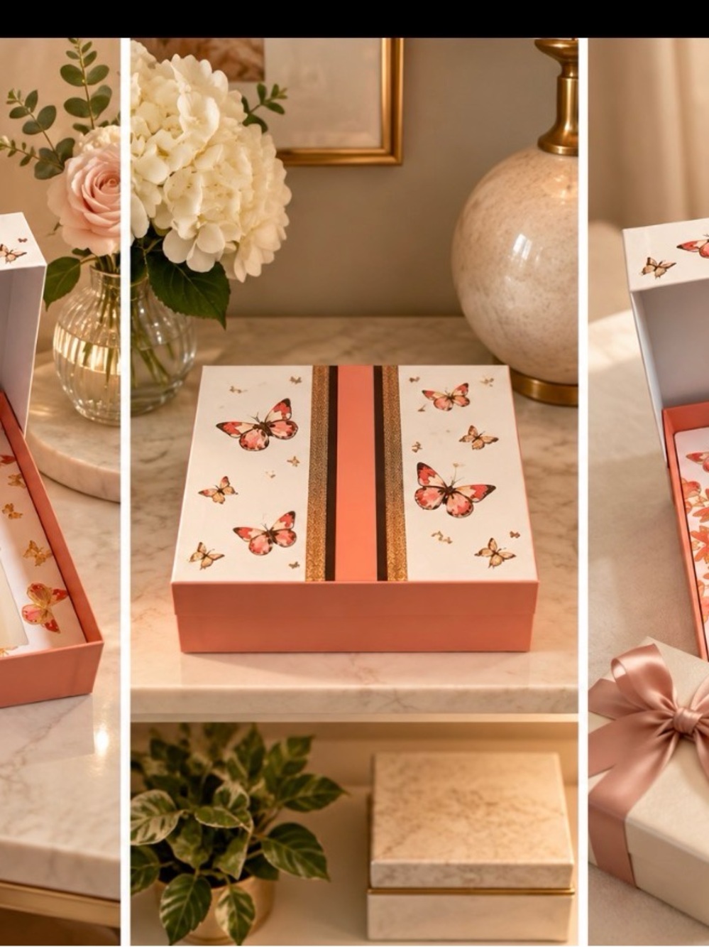 Christian Dior Pink and Gold Floral Butterfly Canvas
